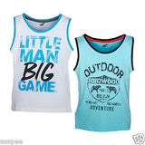 Antshrike Boys Printed Round Neck Cotton Sleeveless T-Shirt Pack of 2