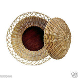 Luke and Lilly Bamboo Cane Fruit Basket With Cover