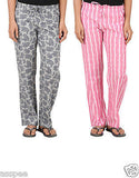 Antshrike Pack of 2 Cotton Woven Women Pyjama Nightwear Pant