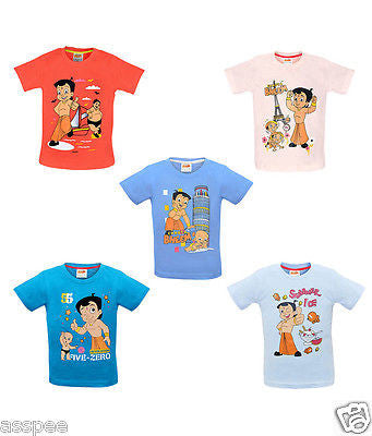 Chhota Bheem Printed Round Neck Cotton T-Shirt for Baby Boy and Girl Pack of 5