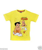 Chhota Bheem with Raju Printed Round Neck Cotton Yellow T-Shirt for Baby Boy