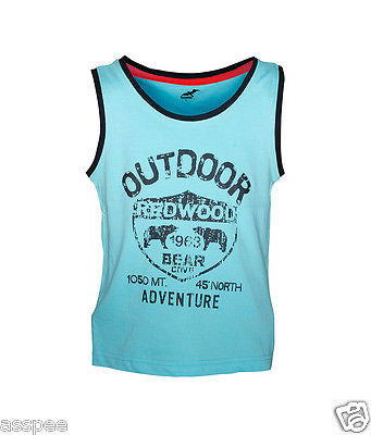 Antshrike Boys Printed Round Neck Cotton Sleeveless T-Shirt 
