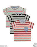 Orange and Orchid Kids Cotton Striped T-shirt Pack of 3
