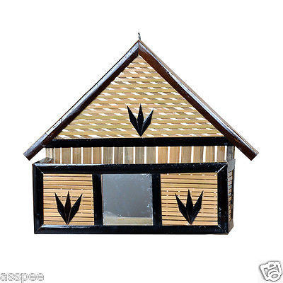 Luke and Lilly Bamboo Carved Leaf Design Wall Hanging Cosmetic Stand