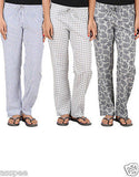 Antshrike Pack of 3 Cotton Woven Women Pyjama Nightwear Pant