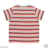 Orange and Orchid Cotton Striped  Pocket Kids T-shirt Pack of 2