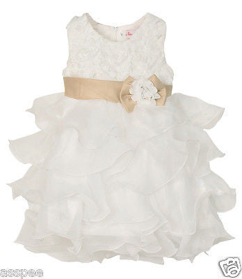 Luke and Lilly  kids  Party wear Designer Princess Girls Frock-White