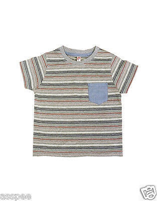 Orange and Orchid Kids Cotton Striped Boys T-shirt