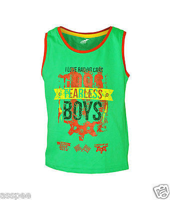 Antshrike Boys Printed Round Neck Cotton Sleeveless T-Shirt 