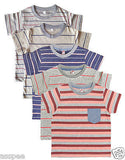 Orange and Orchid Striped Cotton  Kids T-Shirt Pack of 4