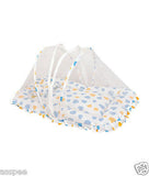 Orange And Orchid Cotton Mosquito Net Bed With Green Color Dry Sheet