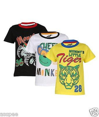 Antshrike Boys Printed Round Neck Cotton Half Sleeve T-Shirt Pack of 3