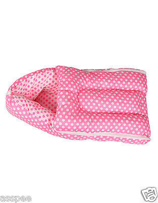 Orange and Orchid Polka Dot Print Baby Sleeping Bag and Carrier Bed - Pink