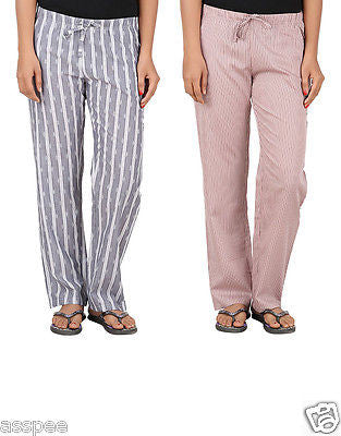 Antshrike Pack of 2 Cotton Woven Women Pyjama Nightwear Pant