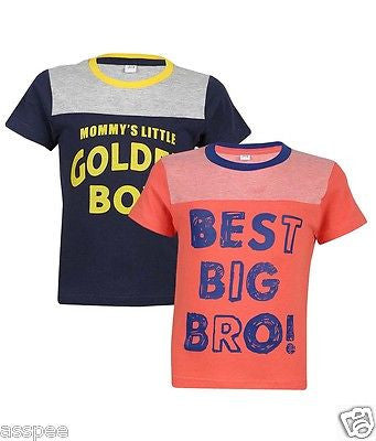 Luke and Lilly Boys Printed Round Neck Cotton Half Sleeve T-Shirt Pack of 2