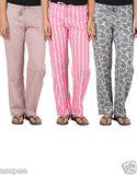 Antshrike Pack of 3 Cotton Woven Women Pyjama Nightwear Pant
