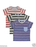 Orange and Orchid Kids Cotton Striped T-shirt Pack of 3