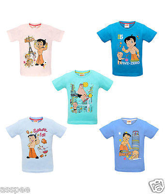 Chhota Bheem Printed Round Neck Cotton T-Shirt for Baby Boy and Girl Pack of 5