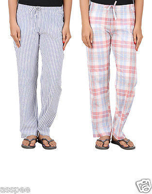 Antshrike Pack of 2 Cotton Woven Women Pyjama Nightwear Pant