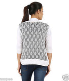 Orange and Orchid White Womens Shrug