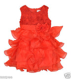 Luke and Lilly  Party wear Designer Princess Girls Frock-Red