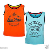Antshrike Boys Printed Round Neck Cotton Sleeveless T-Shirt Pack of 2