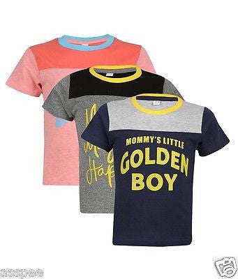 Luke and Lilly Boys Printed Round Neck Cotton Half Sleeve T-Shirt Pack of 3