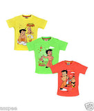 Chhota Bheem Printed Round Neck Cotton T-Shirt for Baby Boy and Girl Pack of 3