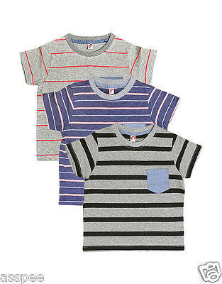 Orange and Orchid Kids Cotton Striped T-shirt Pack of 3