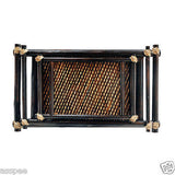 Luke and Lilly Royal Touch Embellished Bamboo Pipe Tea Tray Black Set Of 3 Pcs