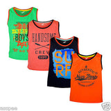 Antshrike Boys Printed Round Neck Cotton Sleeveless T-Shirt Pack of 4