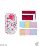 Orange And Orchid Cotton Mosquito Net Bed With Red Color Dry Sheet & Nappy color