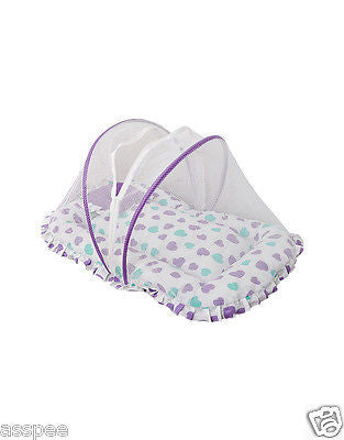 Orange and Orchid Polka Dot Print Baby Sleeping Bag and Carrier Bed - Pink