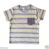 Orange and Orchid Cotton Striped Pocket Kids T-shirt Pack of 3