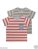 Orange and Orchid Kids Cotton Striped T-shirt Pack of 2