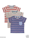 Orange and Orchid Kids Cotton Striped T-shirt Pack of 3