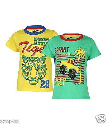 Antshrike Boys Printed Round Neck Cotton Half Sleeve T-Shirt Pack of 2