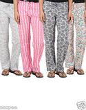 Antshrike Pack of 4 Cotton Woven Women Pyjama Nightwear Pant