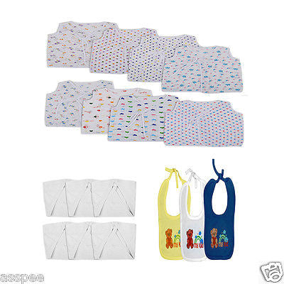 MYKID Combo Gift Set of Baby Jabla Nappies and Bibs for Just Born