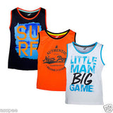 Antshrike Boys Printed Round Neck Cotton Sleeveless T-Shirt Pack of 3