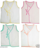 MYKID Printed Front Knot Baby Jhabla  Pack of 4 - White