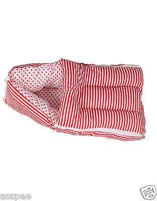 Orange and Orchid Polka Dot Print Baby Sleeping Bag and Carrier Bed - Pink