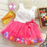 Orange and Orchid Summer Toddler Girls Clothing Dress Rose Flower Colorful petal