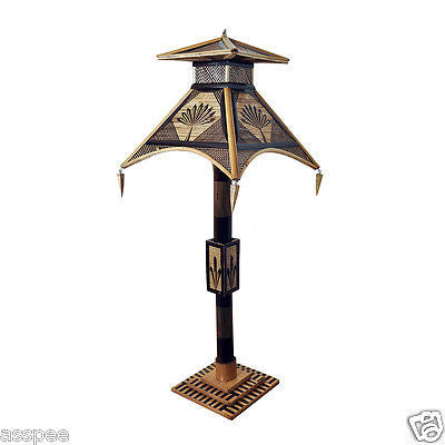 Luke and Lilly Bamboo Carved Classic Design Handcraft Stand Lamp