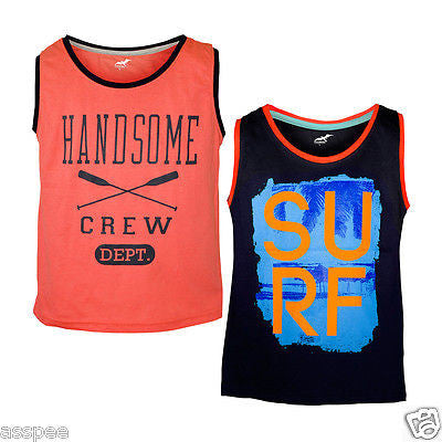 Antshrike Boys Printed Round Neck Cotton Sleeveless T-Shirt Pack of 2