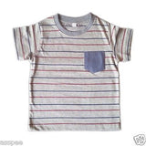 Orange and Orchid Cotton Striped Pocket Kids T-shirt Pack of 3