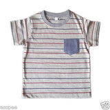 Orange and Orchid Cotton Striped Pocket Kids T-shirt Pack of 3