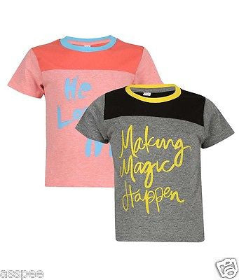 Luke and Lilly Boys Printed Round Neck Cotton Half Sleeve T-Shirt Pack of 2