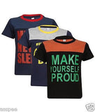 Luke and Lilly Boys Printed Round Neck Cotton Half Sleeve T-Shirt Pack of 3