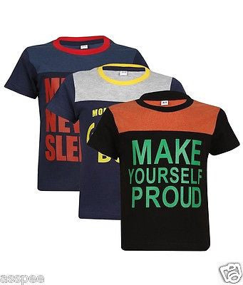 Luke and Lilly Boys Printed Round Neck Cotton Half Sleeve T-Shirt Pack of 3